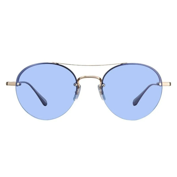 NEW GARRETT LEIGHT BEAUMONT G-CR GOLD BLUE LENS AUTHENTIC FRAME SUNGLASSES 53-20 - Picture 1 of 3